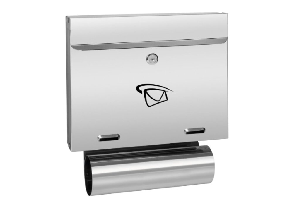 Schránka poštová (340x310x60mm),vhod (20x305mm) max. formát listu: A4, leštená nerez /AISI304