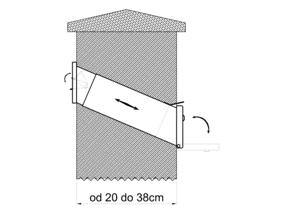 Schránka poštová do múru (275x90x400mm) nerez/čierna, max. formát listu: A4, leštená nerez /AISI430