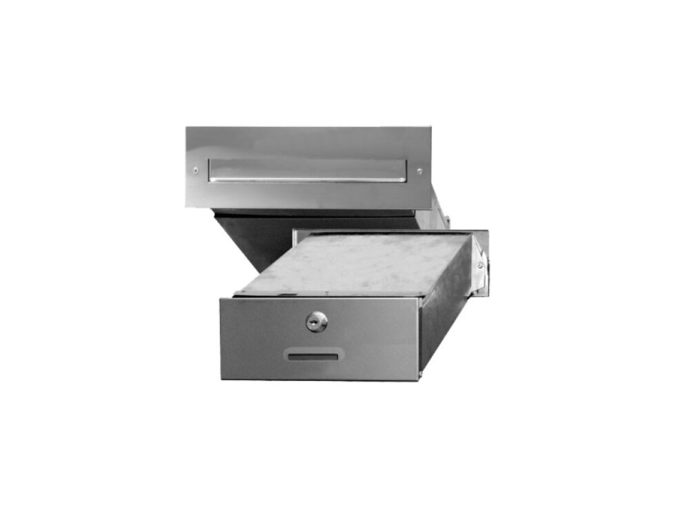 Schránka poštová do múru (275x90x400mm), max. formát listu: A4, leštená nerez /AISI430