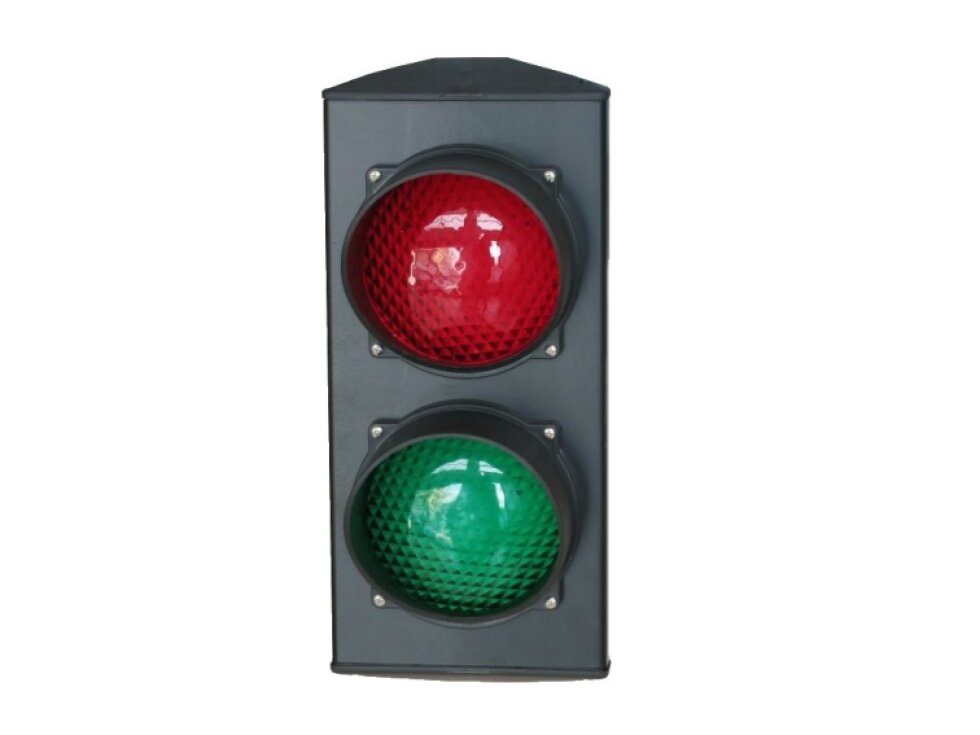 ASF semafor ø120mm dvojkomorový, červená a zelená, žiarovka E27 900Lm, hlinikový kryt, 230V AC, IP65