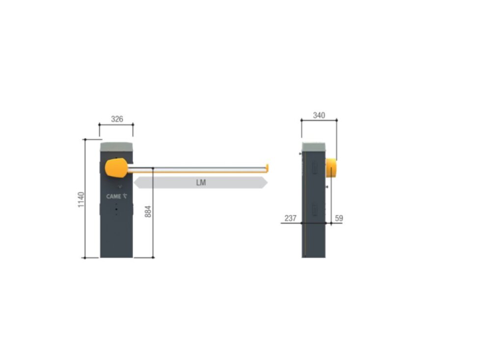 GARD GLS40AGS závora do 4m pre intenzívne použitie, RAL7024