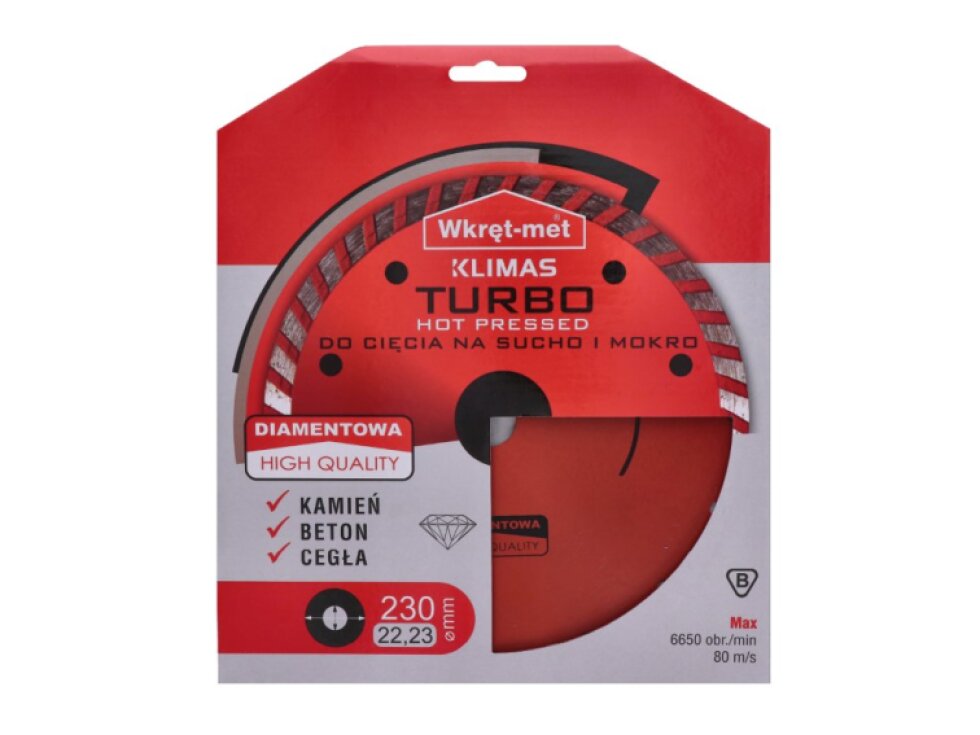 profesionálny Turbo diamantový kotúč lisovaný za tepla 230x2.6x22