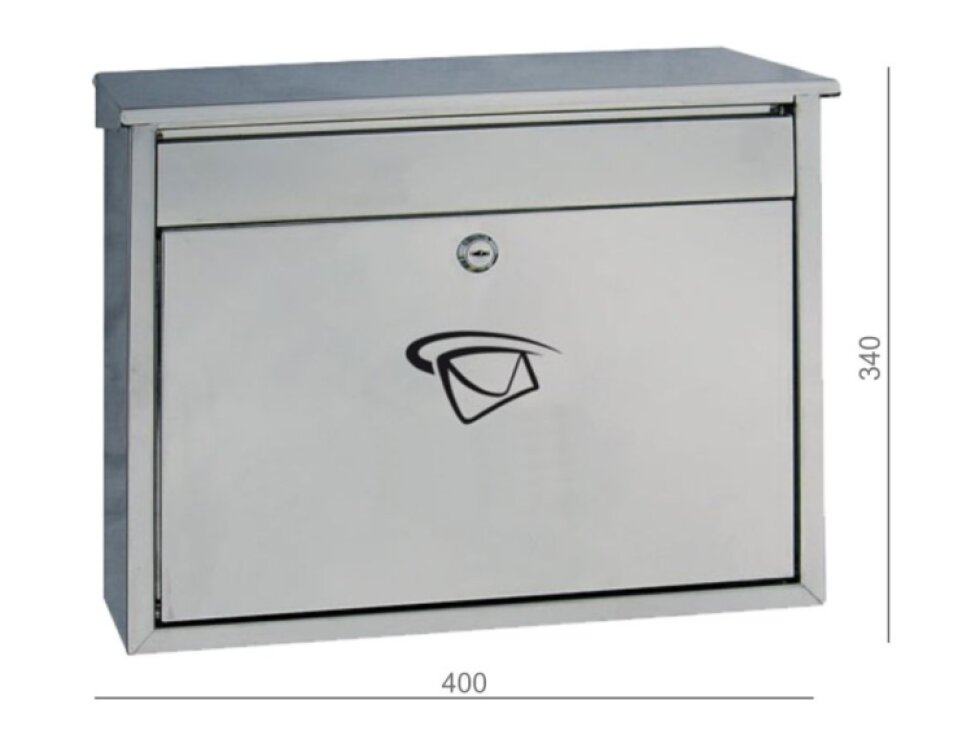 Schránka poštová (400x340x100mm), max. formát listu: C4, leštená nerez /AISI430