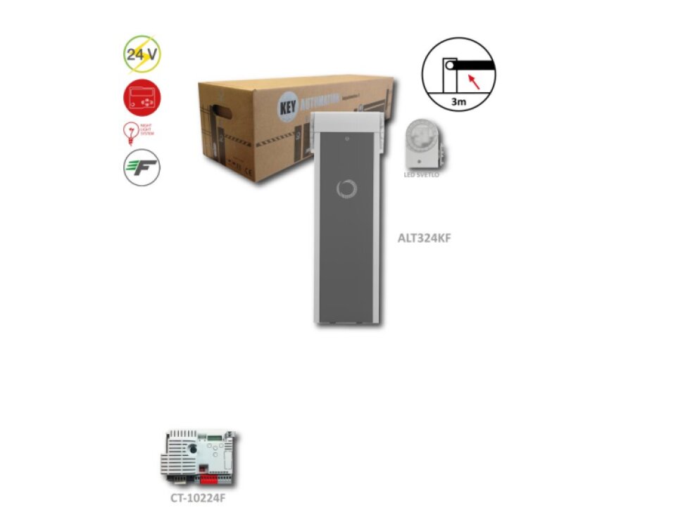 900ALT324KF FAST LINE rýchla závora do 3 m, zabudovaný maják