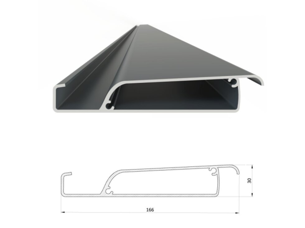 Bioklimatická pergola, hliníková 3 x 4 m, montovaná o stenu