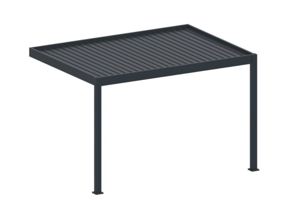 Bioklimatická pergola, hliníková 3 x 4 m, montovaná o stenu