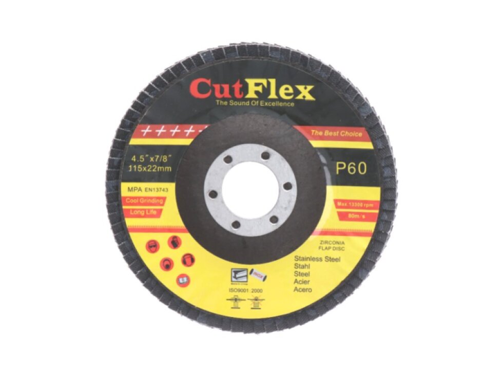 brúsny kotúč lamelový na oceľ a nerez, 115x22,2 zrno 60