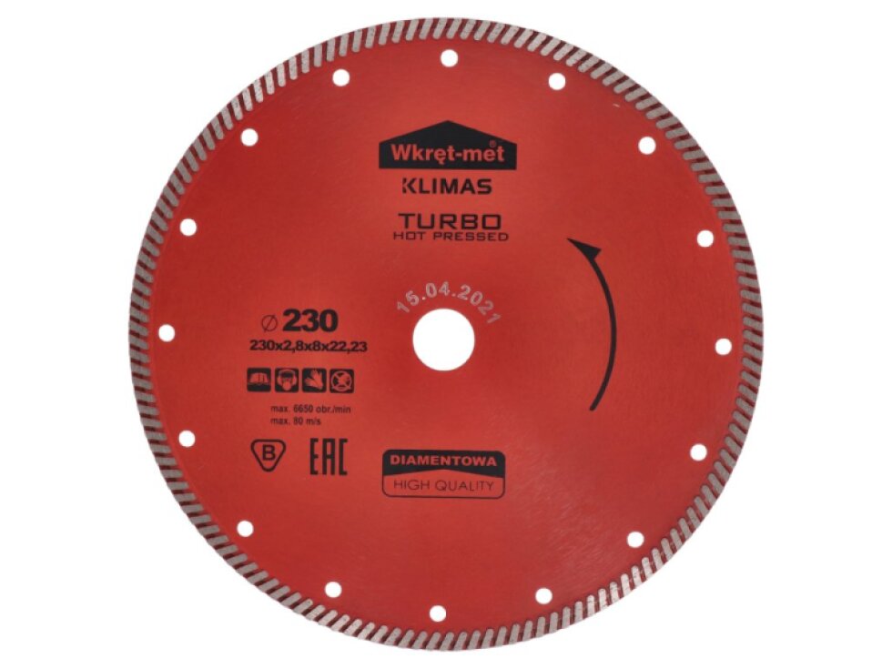 profesionálny Turbo diamantový kotúč lisovaný za tepla 230x2.6x22