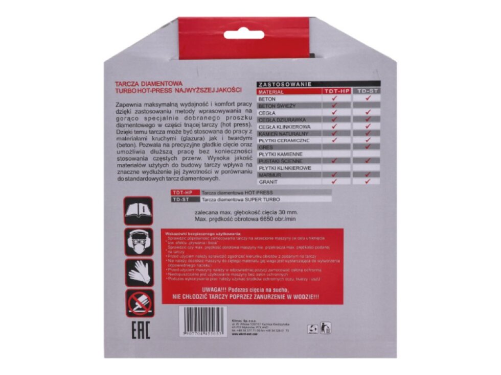 profesionálny Turbo diamantový kotúč lisovaný za tepla 230x2.6x22