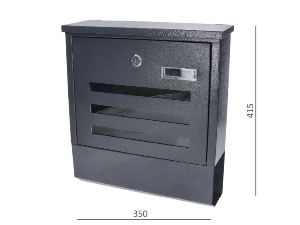 schránka poštová (350x415x125mm, hrúbka 0.6mm), max. formát listu: A4, antracitová
