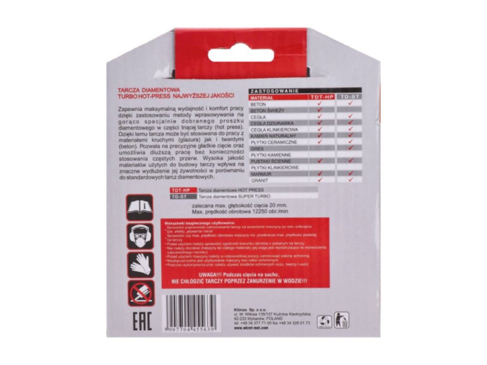 profesionálny Turbo diamantový kotúč lisovaný za tepla 125x2.3x22