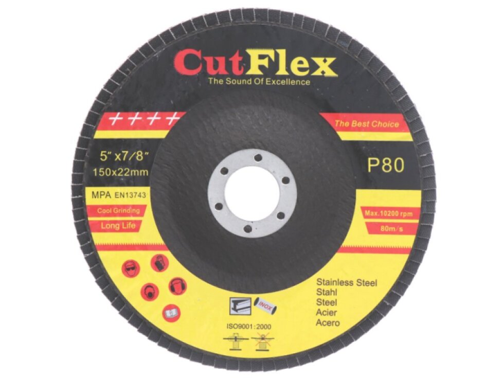 brúsny kotúč lamelový na oceľ a nerez, 150x22,2 zrno 80