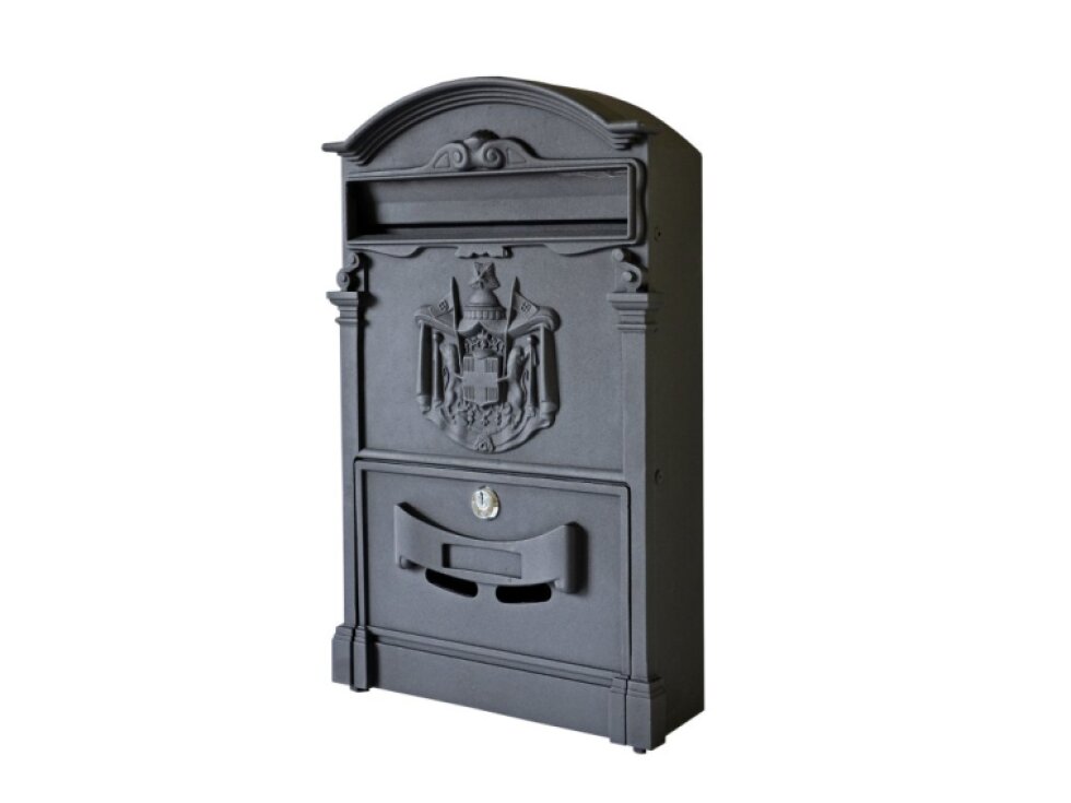 schránka poštová, 255x405x90mm, čierna