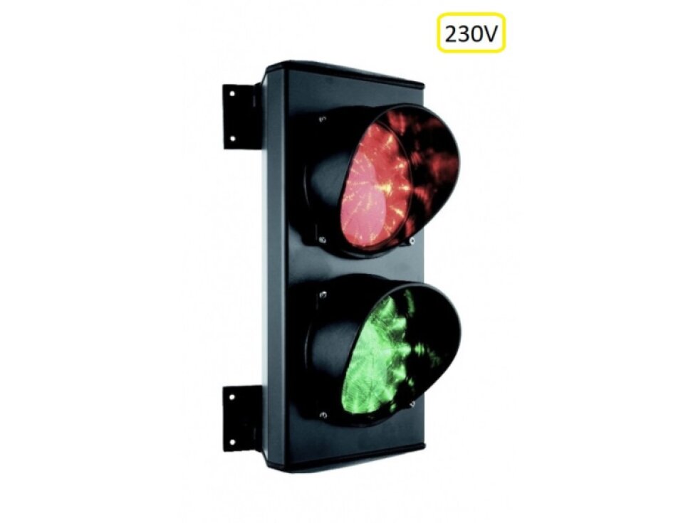 ASF semafor ø120mm dvojkomorový, červená a zelená, žiarovka E27 900Lm, hlinikový kryt, 230V AC, IP65