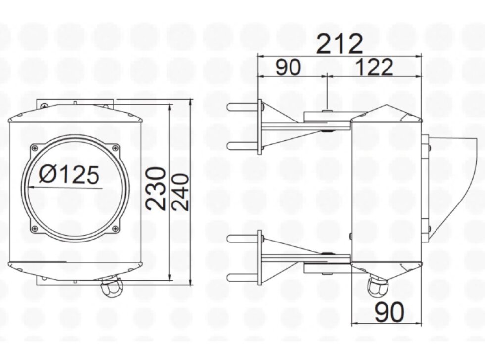 ASF semafor ø120mm jednokomorový červená/zelená, 25xLED 50Lux, hliníkový kryt, 230V AC, IP65