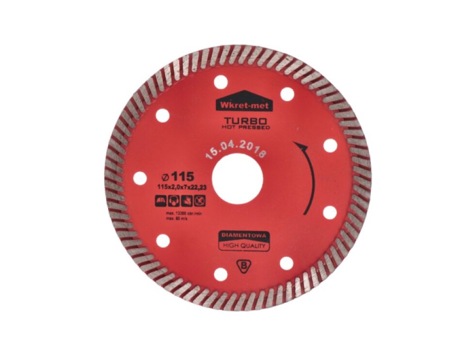 profesionálny Turbo diamantový kotúč lisovaný za tepla 115x2.2x22