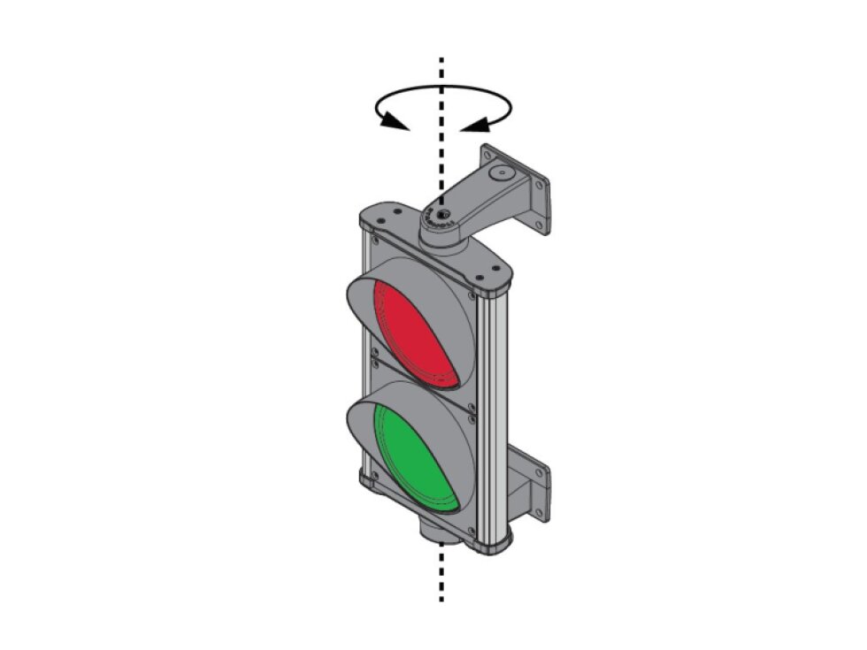 ASF Semafor ø120mm dvojkomorový, červená a zelená 18xLED 70Lux, hlinikový kryt, 0-230V AC/DC, IP66