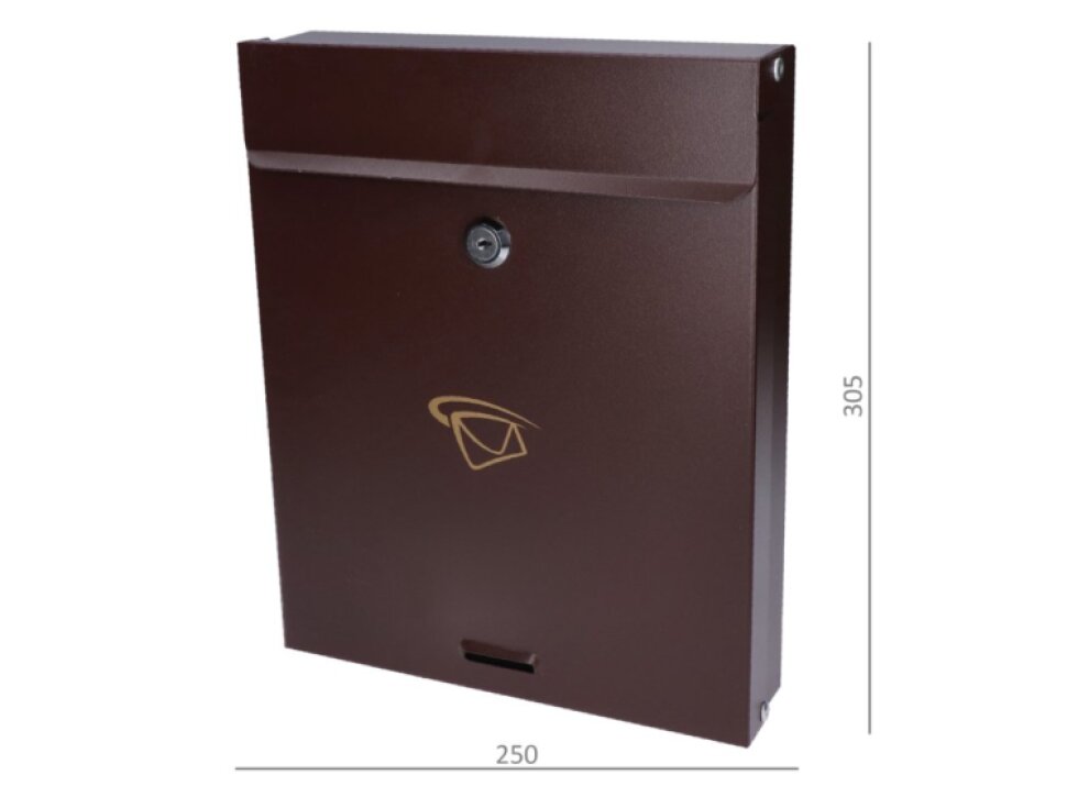 schránka poštová (250x305x60mm), max. formát listu: A4, hnedá