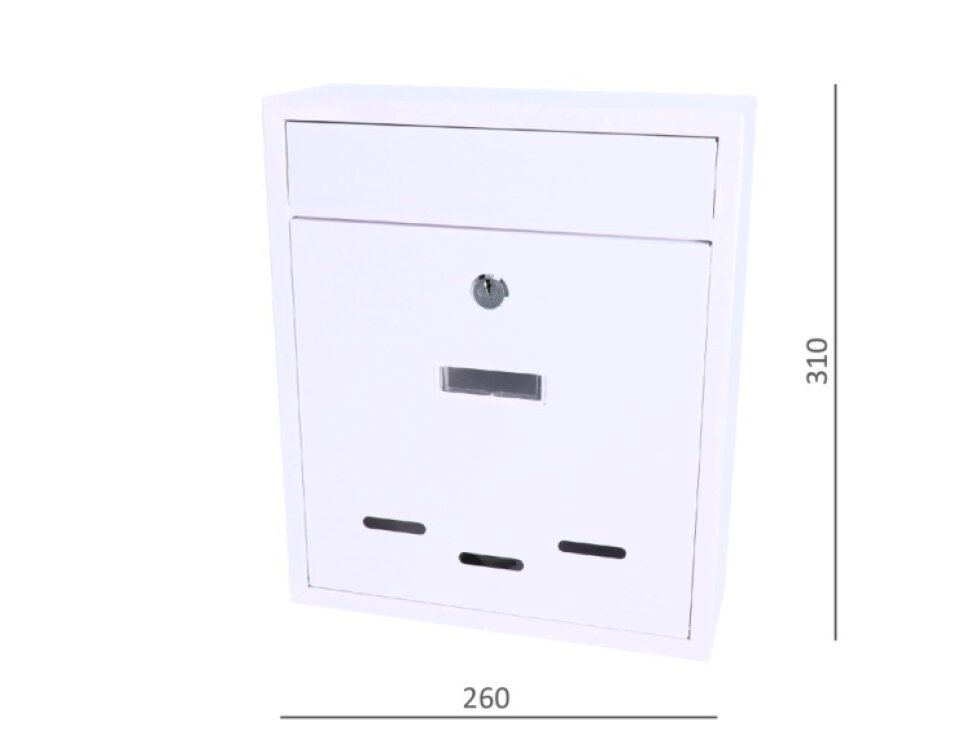 schránka poštová (260x310x95mm, hrúbka 0.6mm), max. formát listu: A4, BIELA