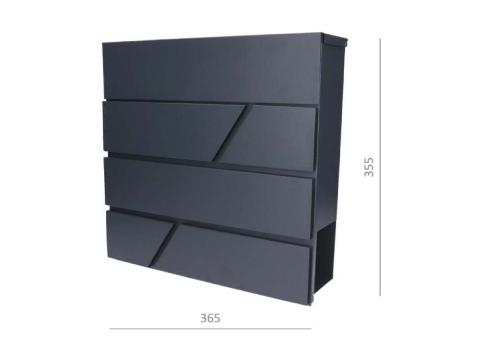 schránka poštová (365x355x105mm, hrúbka 0.6mm), max. formát listu: A4, farba: RAL 7016