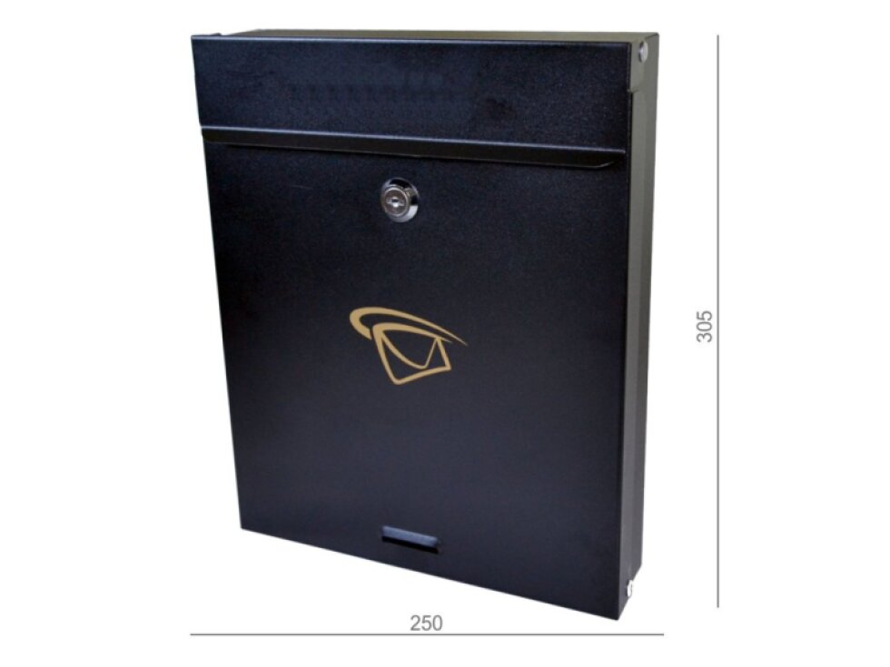 schránka poštová (250x305x60mm), max. formát listu: A4, čierna
