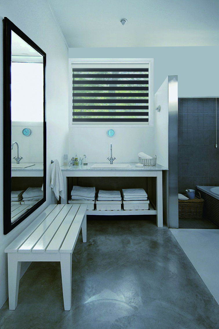 Látkové rolety v koupelně