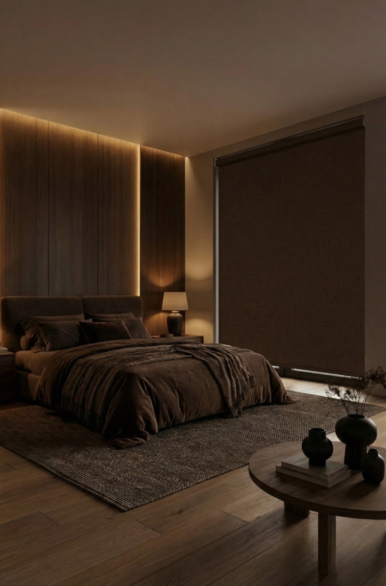 Zatemňovací rolety v ložnici