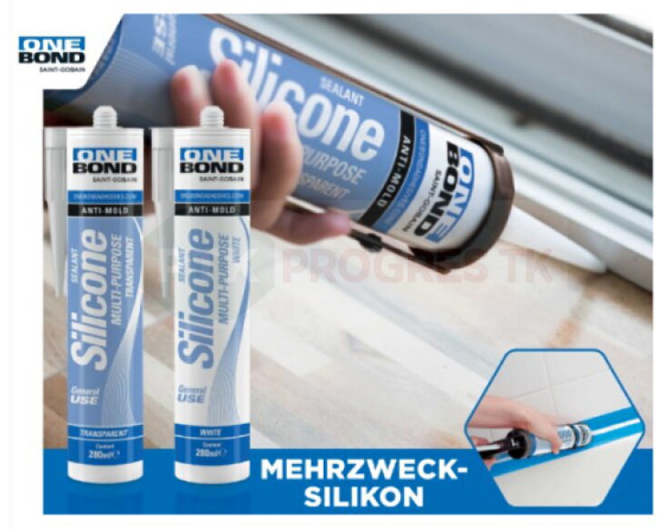 OneBond Constru. neutrálny transparentný stavebný silikón 300 ml