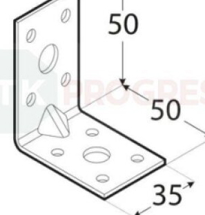 Uholník KPL5 s prelisom 50x 50x35x2,0 bal.20ks