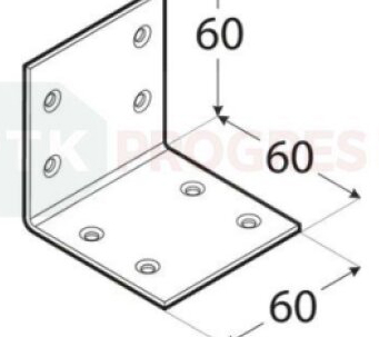 Uholník KS 3 široký 60x60x60x2,0 bal.20ks