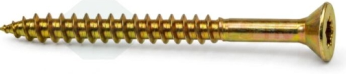 Skrutka do dreva 6,0X80 zápustná TORX,žltý zinok, polzávit - 100ks