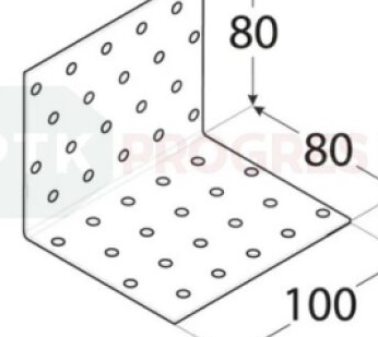 Uholník KM 10 dierovaný 80x 80x100x2 bal.20ks