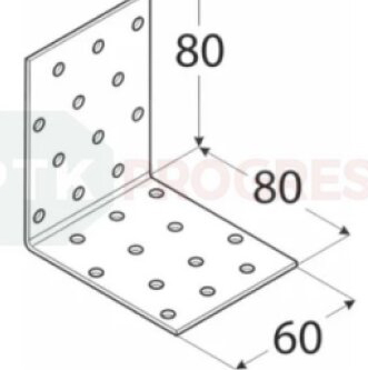 Uholník KM 08 dierovaný 80x 80x 60x2 bal.20ks