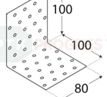 Uholník KM 12 dierovaný 100x 80 x2 bal.20ks