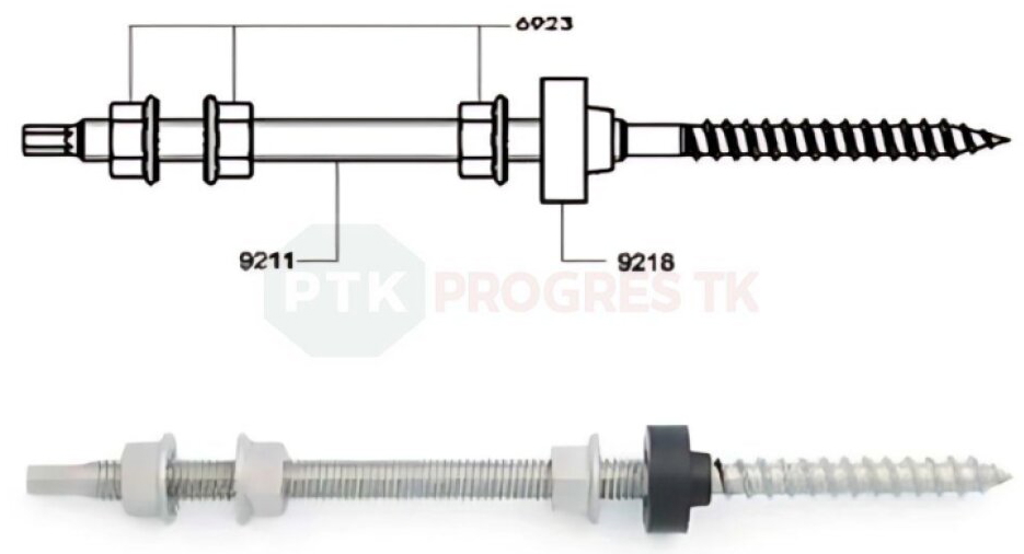 Skrutka Solar M10x200 A2 + matice 9623(fot) bal.1 ks