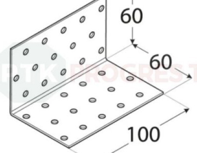 Uholník KM 06 dierovaný 60x 60x100x2 bal.20ks