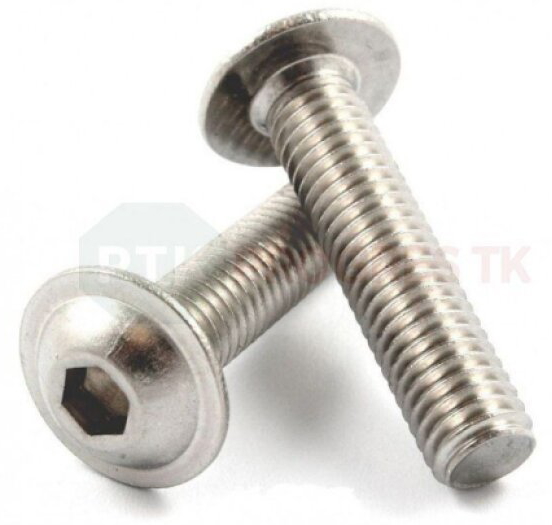 Skrutka ISO 7380-2 FL M 5x 10 ZN 10.9 s polguľatou hlavou a prírubou - 100ks