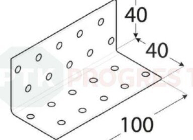 Uholník KM 14 dierovaný 40x 100 x2 bal.20ks