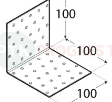 Uholník KM 13 dierovaný 100x100x100x2 bal.20ks