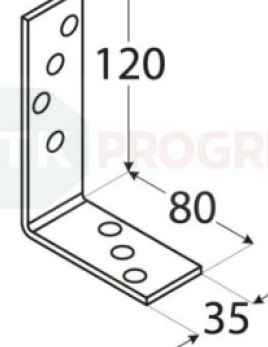 Uholník KB 2 trámový 120x 80x35x4 bal.10ks