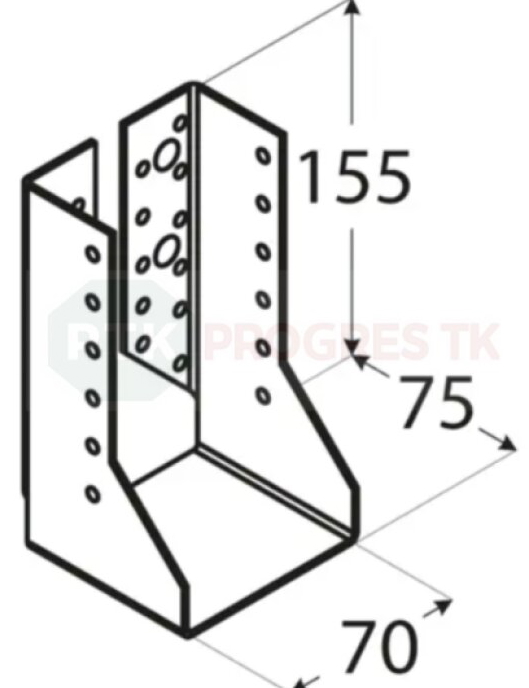 Papuča WBZ 22 trámov uzavretá 70x155x2mm