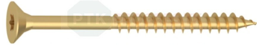 Skrutka STARDRIVE 4,0X40 zapustená hlava TORX žltý zinok polzávit bal.VEDRO(400KS) TX20