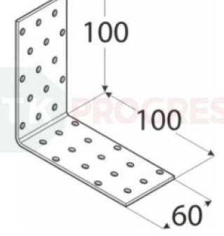 Uholník KM 11 dierovaný 100x 60 x2 bal.20ks