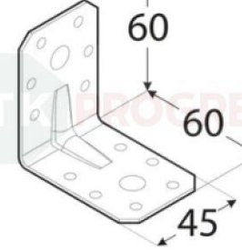Uholník KPL6 s prelisom 60x 60x45x2,0 bal.20ks