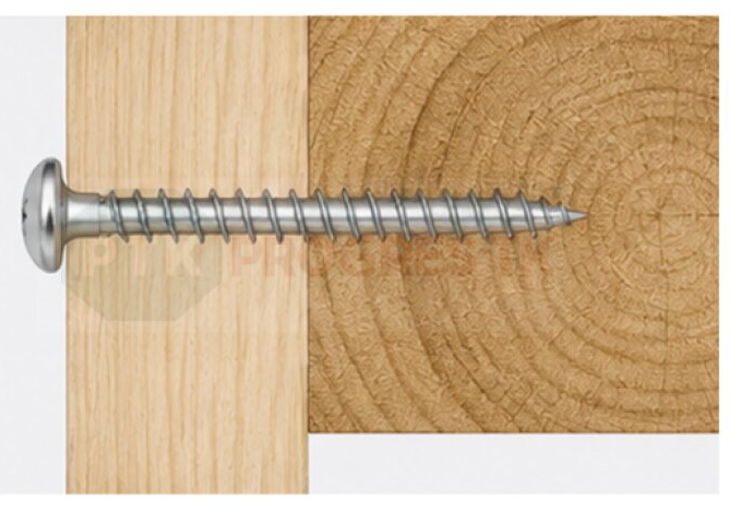 Skrutka do dreva 4,0X40 PZ s polgulatou hlavou biely zinok balenie 1000ks