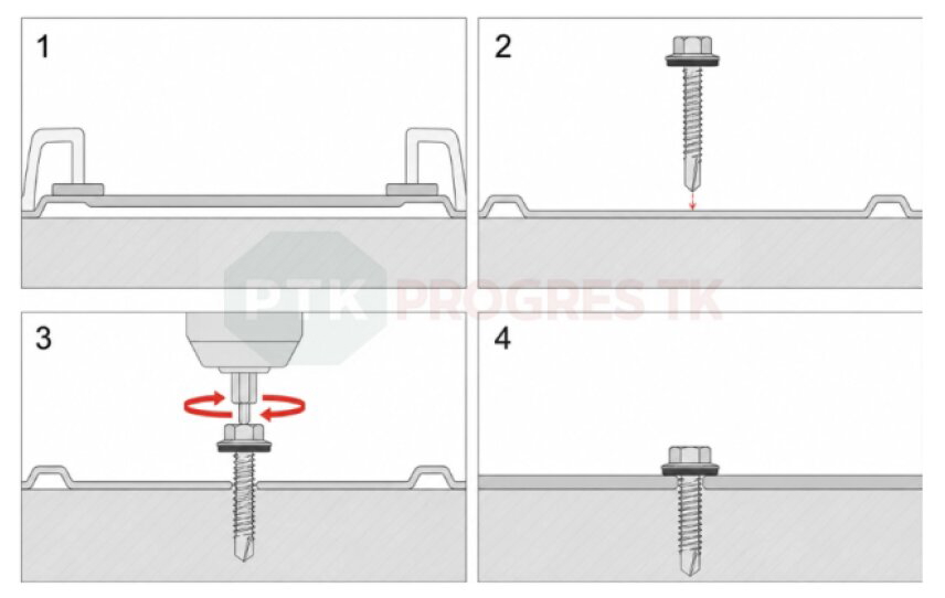 Skrutka WSS 5,5x32 samovrtná do hrubej ocele 12mm RAL7024 Tex+podložka bal. 250ks