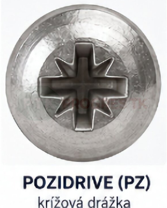 Skrutka do dreva 4,0X40 PZ s polgulatou hlavou nerez A2 balenie 500 ks