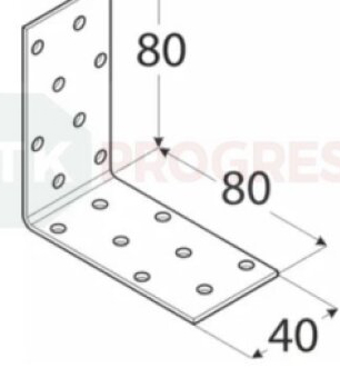 Uholník KM 07 dierovaný 80x 80x 40x2 bal.20ks