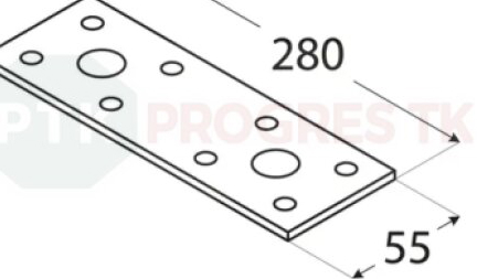 Spojka LP4 plochá 280x55x2,5mm bal.20ks