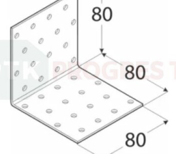 Uholník KM 09 dierovaný 80x 80x 80x2 bal.20ks